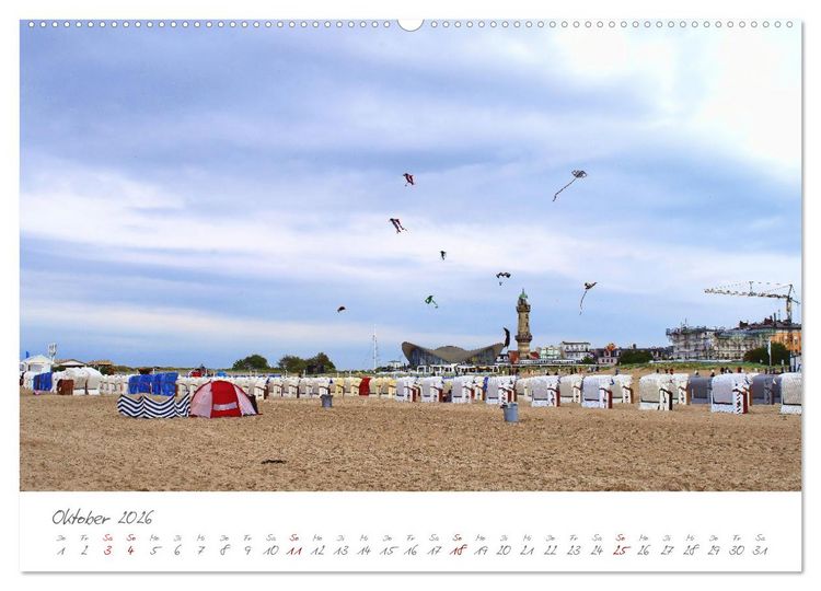 Produktbild: Seeb&auml;der an der Ostseek&uuml;ste - Mod&auml;ne Villen, bunte Strandk&ouml;rbe, Ostseebrise, Sand und Meer (hochwertiger Premium Wandkalender 2026 DIN A2 quer), Kunstdruck in Hochglanz