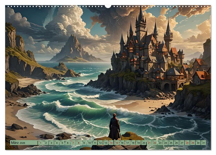 Produktbild: Mittelalterliche St&auml;dte und Burgen (hochwertiger Premium Wandkalender 2026 DIN A2 quer), Kunstdruck in Hochglanz