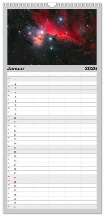 Produktbild: Familienplaner 2026 - Deep Sky Kalender mit 5 Spalten (Wandkalender, 21 x 45 cm) CALVENDO