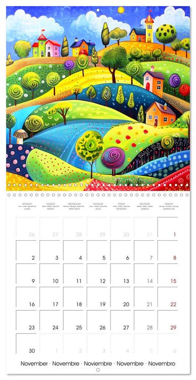 Produktbild: Naive Colorful Journey (Wall Calendar 2026 12 &times; 12 Inch) CALVENDO 12 Month Wall Calendar