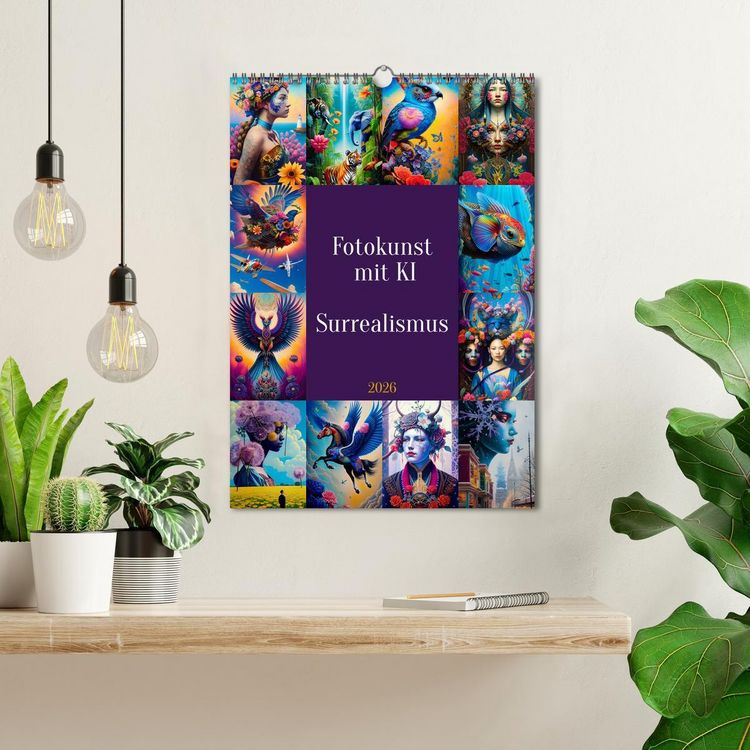 Produktbild: Fotokunst mit KI - Surrealismus (Wandkalender 2026 DIN A3 hoch), CALVENDO Monatskalender