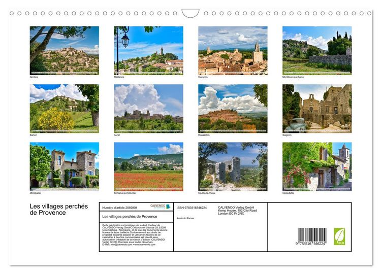 Produktbild: Les villages perch&eacute;s de Provence (Calendrier mural 2026 DIN A3 vertical), CALVENDO calendrier mensuel