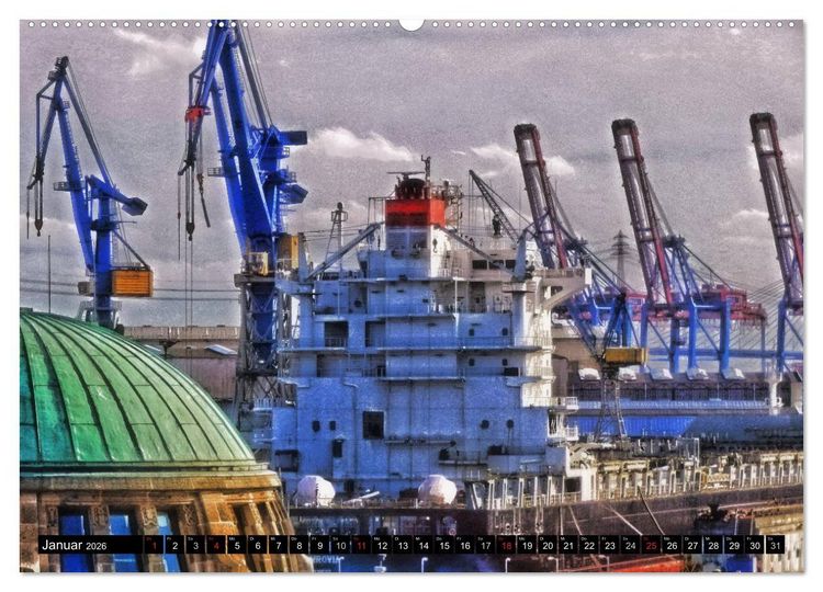 Produktbild: Faszination Hafen - Hamburg (hochwertiger Premium Wandkalender 2026 DIN A2 quer), Kunstdruck in Hochglanz