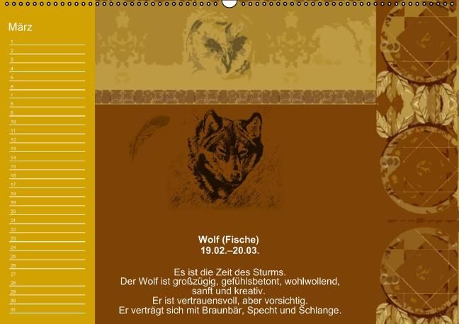 Produktbild: Indianisches Horoskop / Geburtstagskalender (Wandkalender immerw&auml;hrend DIN A2 quer)