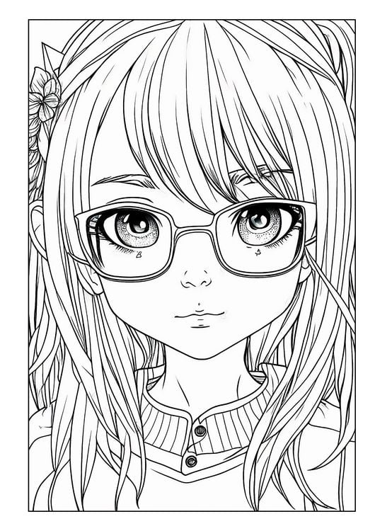 Produktbild: Manga Malbuch für Mädchen ab 8 Jahren mit 52 Ausmalbildern