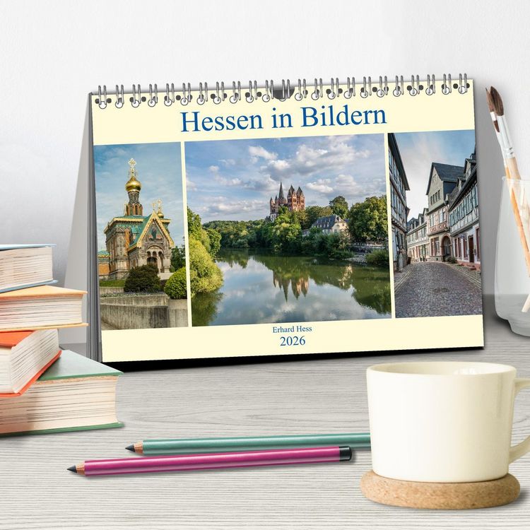Produktbild: Hessen in Bildern (Tischkalender 2026 DIN A5 quer), CALVENDO Monatskalender