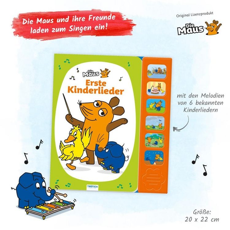 Produktbild: Tr&ouml;tsch Die Maus Soundbuch Erste Kinderlieder