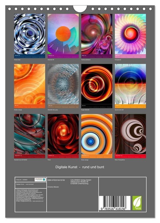 Produktbild: Digitale Kunst - rund und bunt (Wandkalender 2026 DIN A4 hoch), CALVENDO Monatskalender