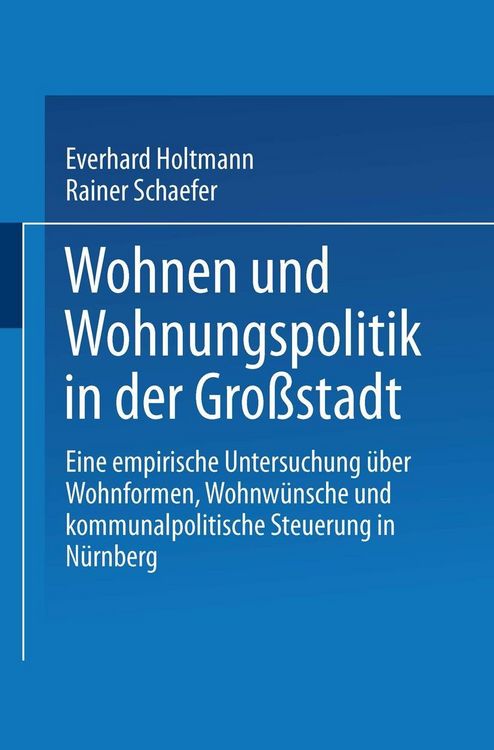 Produktbild: Wohnen und Wohnungspolitik in der Gro&szlig;stadt