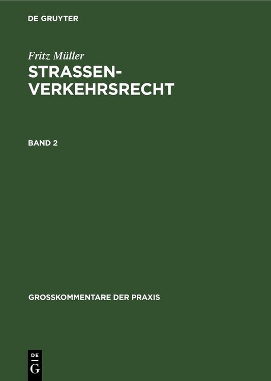 Produktbild: Fritz M&uuml;ller: Stra&szlig;enverkehrsrecht / Fritz M&uuml;ller: Stra&szlig;enverkehrsrecht. Band 2
