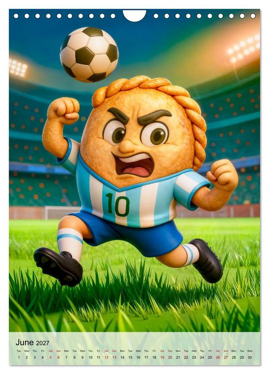 Produktbild: Funny Food Football - Creative Sports Characters (Wall Calendar 2027 DIN A4 portrait), CALVENDO 12 Month Wall Calendar