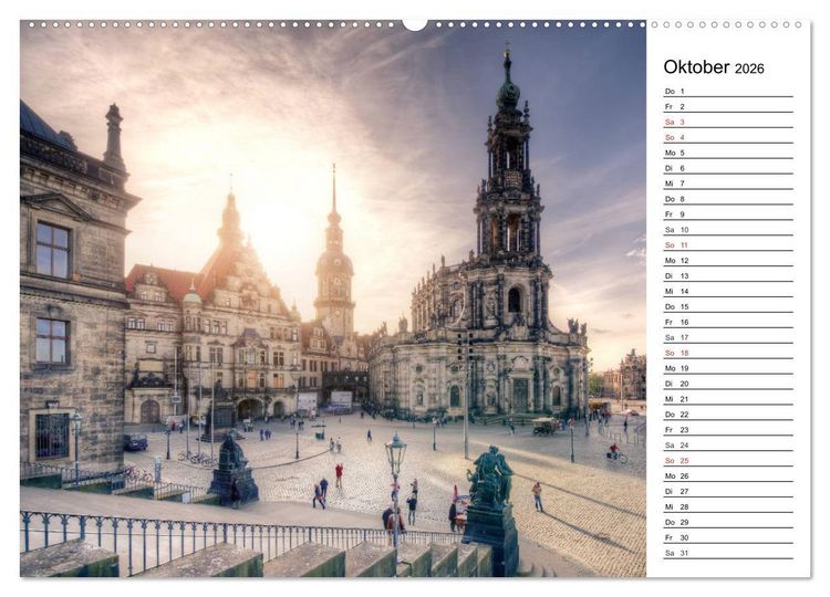 Produktbild: Barockstadt Dresden (Wandkalender 2026 DIN A2 quer), CALVENDO Monatskalender