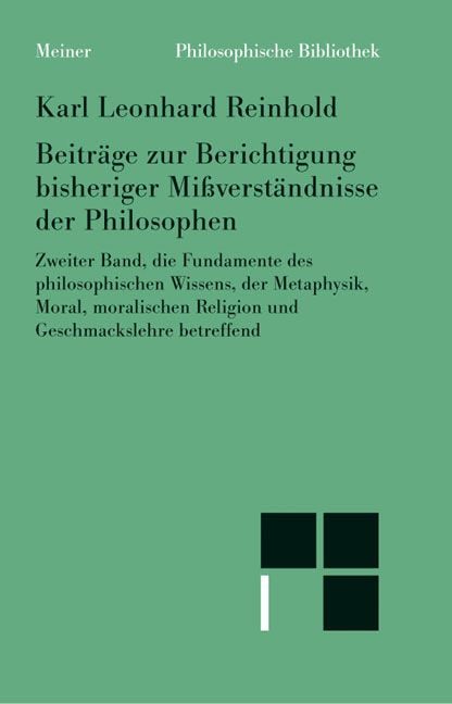 Produktbild: Beitr&auml;ge zur Berichtigung bisheriger Mi&szlig;verst&auml;ndnisse der Philosophen. Zweiter Band