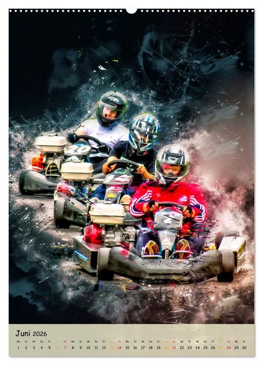 Produktbild: Gokart spektakul&auml;r (hochwertiger Premium Wandkalender 2026 DIN A2 hoch), Kunstdruck in Hochglanz