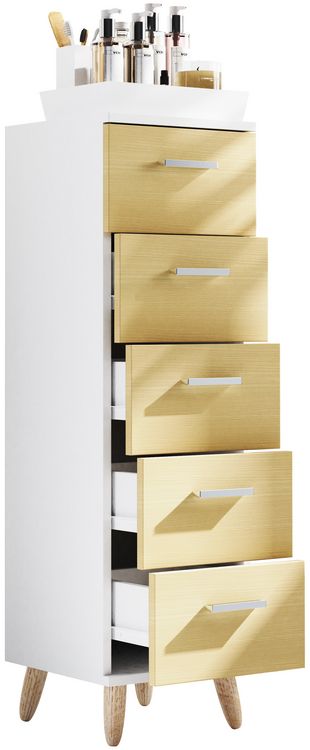 Produktbild: Midischrank Badm&ouml;bel Kommode Schubladen Landos M