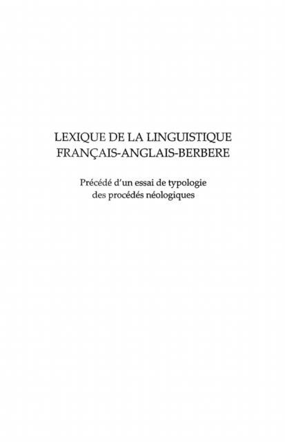 Produktbild: Lexique linguistique francais-anglais...