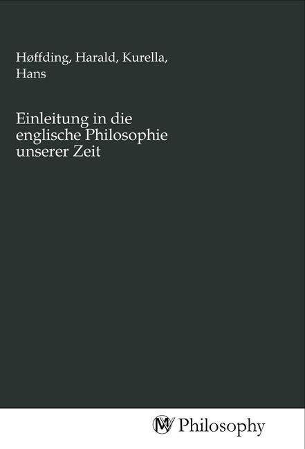 Produktbild: Einleitung in die englische Philosophie unserer Zeit