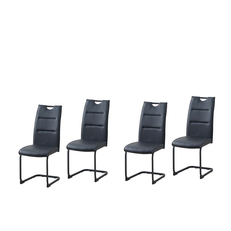 Produktbild: HTI-Living Schwingstuhl DannyP PU Schwarz 4er Set Schwingstuhl DannyP PU Schwarz 4er Set