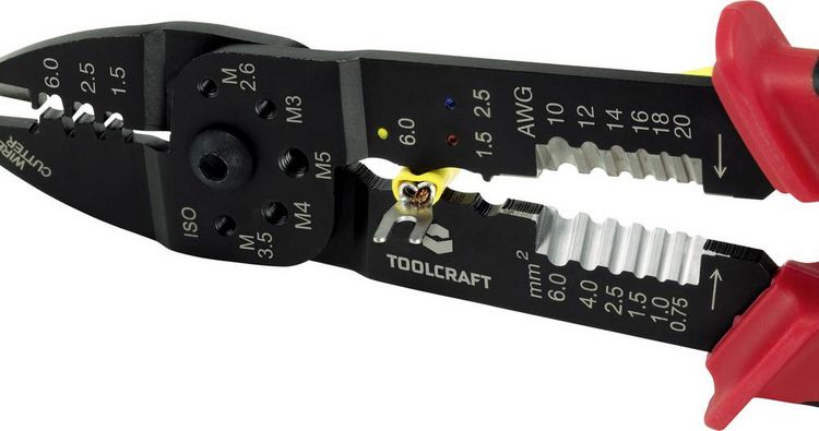 Produktbild: TOOLCRAFT PLC-4131 TO-6680946 Crimp- und Abisolierzange 1.5 bis 6mm&sup2;