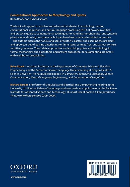 Produktbild: Computational Approaches to Morphology and Syntax