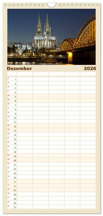 Produktbild: Familienplaner 2026 - Welterbe - St&auml;tten in Deutschland mit 5 Spalten (Wandkalender, 21 x 45 cm) CALVENDO