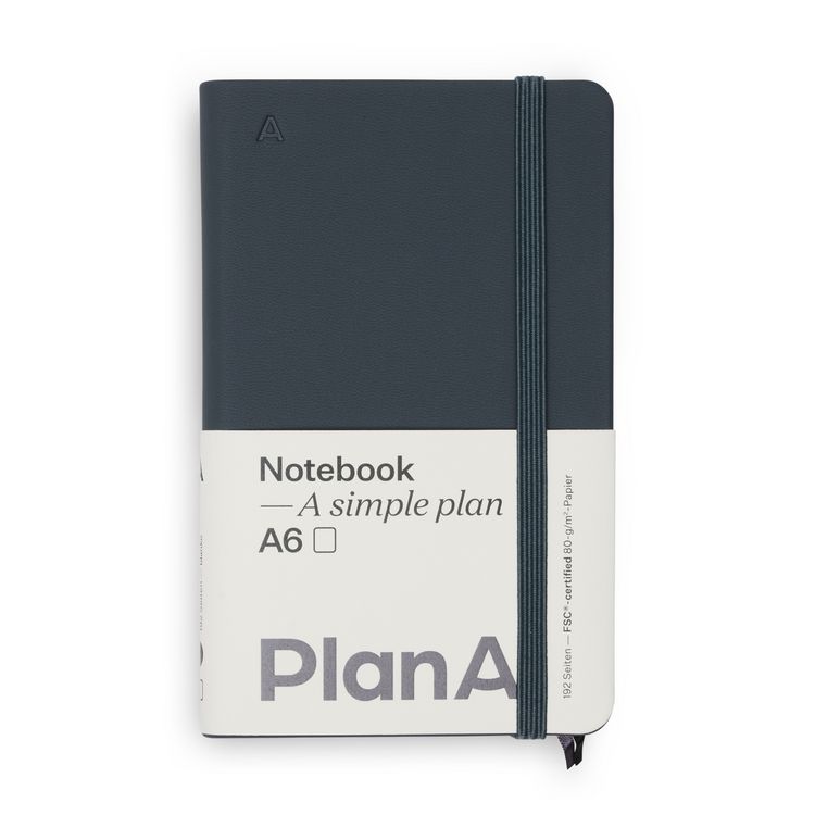 Produktbild: Notizbuch A6 Hardcover Cool Coal Blanko, 192 Seiten