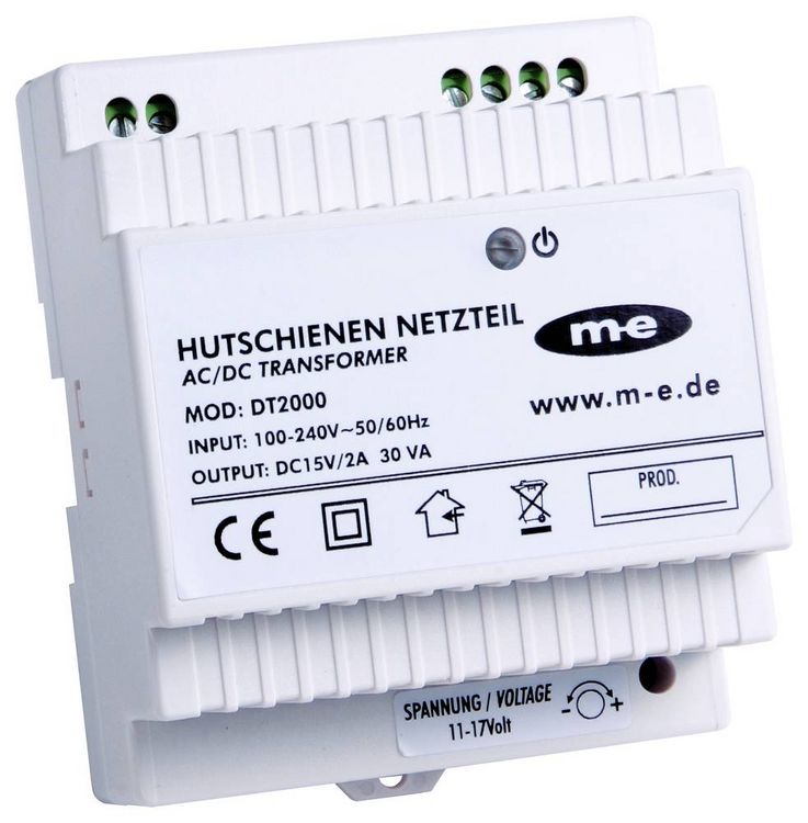 Produktbild: M-e modern-electronics 40778 T&uuml;rsprechanlage Hutschienen-Netzteil Wei&szlig;