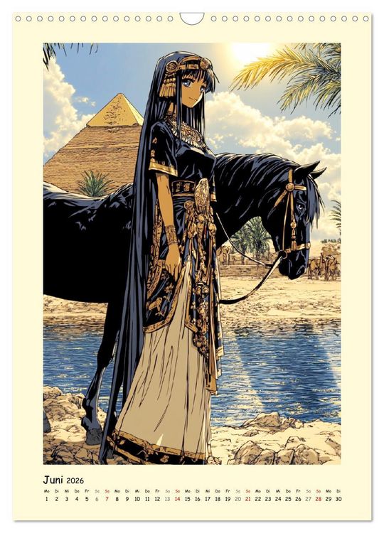Produktbild: Im alten &Auml;gypten. Manga-M&auml;dchen im Pharaonenland (Wandkalender 2026 DIN A3 hoch), CALVENDO Monatskalender