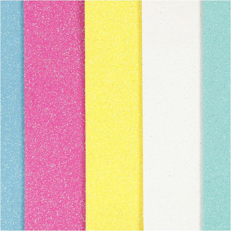 Produktbild: Creativ Company Moosgummi-Bl&auml;tter, A5, 148x210 mm, Dicke 2 mm, Sortierte Farben, 5 Blatt