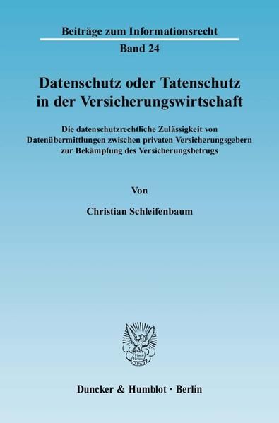 Produktbild: Datenschutz oder Tatenschutz in der Versicherungswirtschaft.