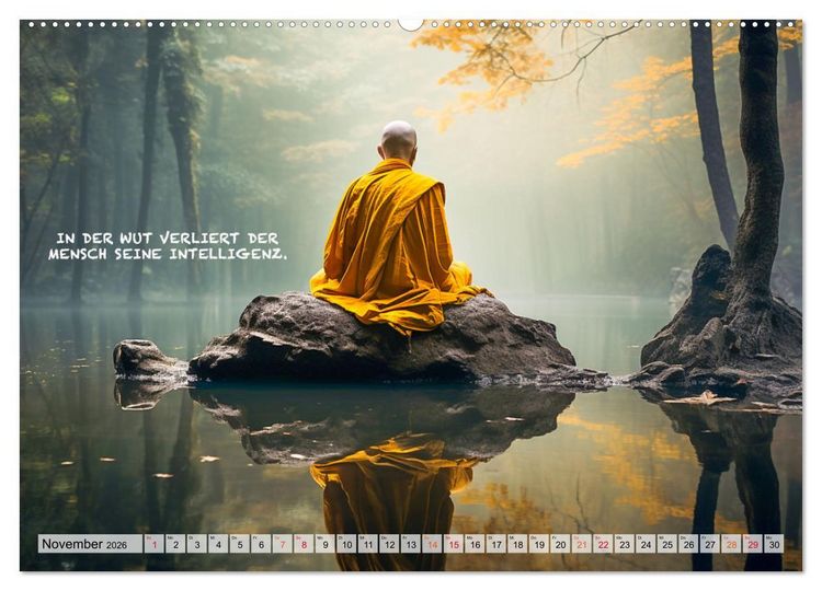 Produktbild: Buddhistische Spr&uuml;che (hochwertiger Premium Wandkalender 2026 DIN A2 quer), Kunstdruck in Hochglanz