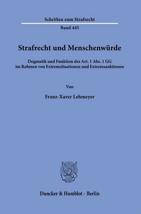 Produktbild: Strafrecht und Menschenw&uuml;rde