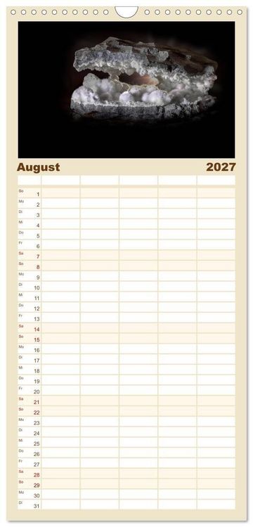 Produktbild: Familienplaner 2027 - MINERALIEN designed by nature mit 5 Spalten (Wandkalender, 21 x 45 cm) CALVENDO