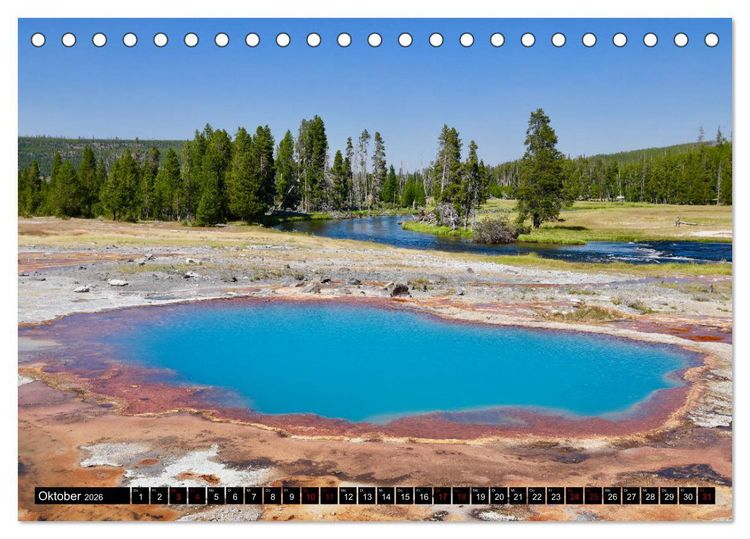 Produktbild: Wunderwelt Yellowstone 2026 (Tischkalender 2026 DIN A5 quer), CALVENDO Monatskalender