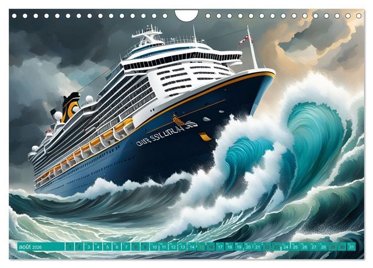 Produktbild: Vagues en col&egrave;re (Calendrier mural 2026 DIN A4 vertical), CALVENDO calendrier mensuel