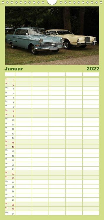 Produktbild: Familienplaner Oldtimer vergangenger Jahrzehnte (Wandkalender 2022 , 21 cm x 45 cm, hoch)