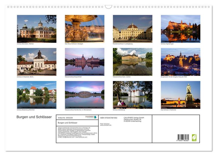 Produktbild: Burgen und Schl&ouml;sser (Wandkalender 2026 DIN A2 quer), CALVENDO Monatskalender