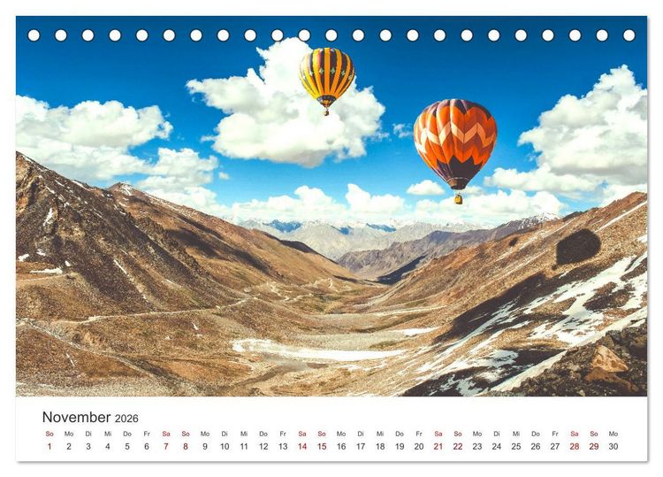 Produktbild: Kunterbunte Hei&szlig;luftballone (Tischkalender 2026 DIN A5 quer), CALVENDO Monatskalender