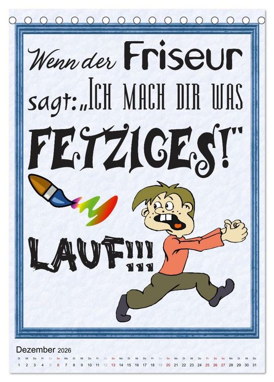Produktbild: Friseur-Spr&uuml;che (Tischkalender 2026 DIN A5 hoch), CALVENDO Monatskalender