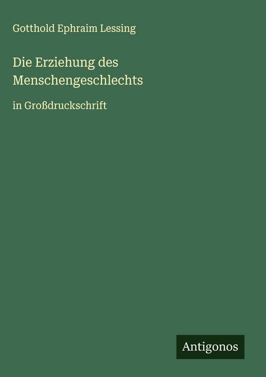 Produktbild: Die Erziehung des Menschengeschlechts