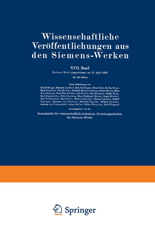 Produktbild: Wissenschaftliche Ver&ouml;ffentlichungen aus den Siemens-Werken