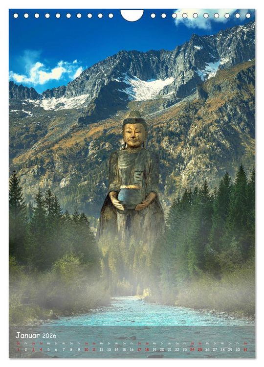 Produktbild: Kraft mit Buddha (Wandkalender 2026 DIN A4 hoch), CALVENDO Monatskalender