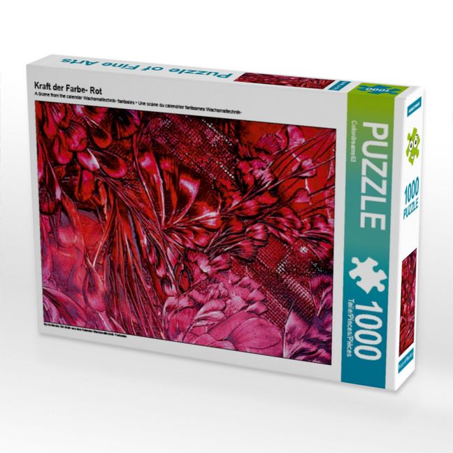 Produktbild: CALVENDO Puzzle Kraft der Farbe- Rot 1000 Teile Puzzle hoch | 1000 Teile Lege-Gr&ouml;&szlig;e 64 &times; 48 cm Foto-Puzzle f&uuml;r gl&uuml;ckliche Stunden