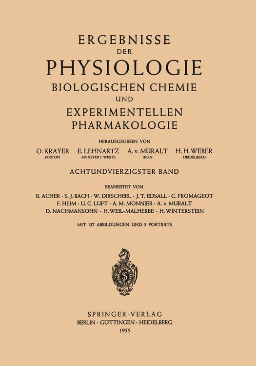 Produktbild: Ergebnisse der Physiologie Biologischen Chemie und Experimentellen Pharmakologie