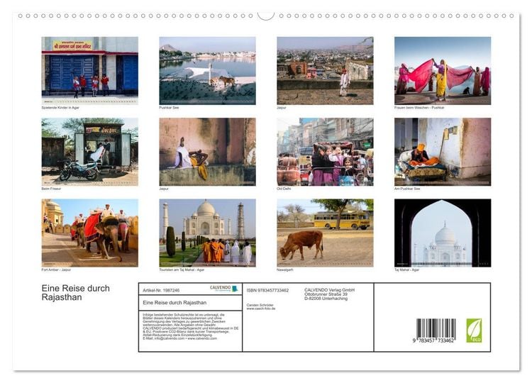 Produktbild: Eine Reise durch Rajasthan (hochwertiger Premium Wandkalender 2026 DIN A2 quer), Kunstdruck in Hochglanz