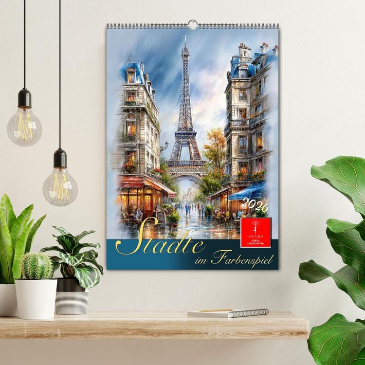 Produktbild: St&auml;dte im Farbenspiel (Wandkalender 2026 DIN A2 hoch), CALVENDO Monatskalender