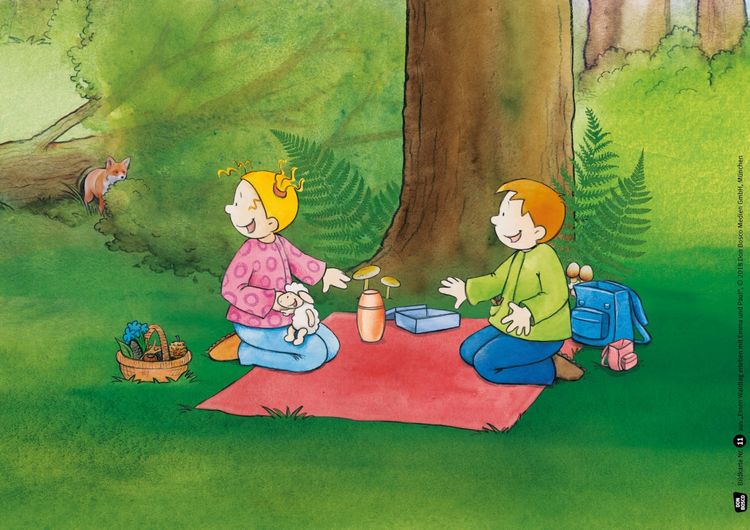 Produktbild: Einen Waldtag erleben mit Emma und Paul. Kamishibai Bildkartenset.