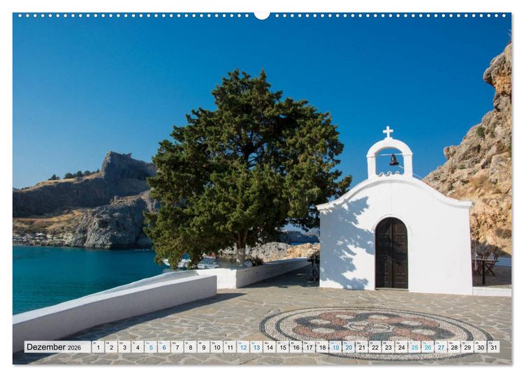 Produktbild: Rhodos - Traumhafter S&uuml;den (Wandkalender 2026 DIN A2 quer), CALVENDO Monatskalender