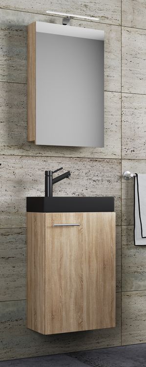 Produktbild: 3tlg Waschtisch Slito SC Toilette schmal Schwarz
