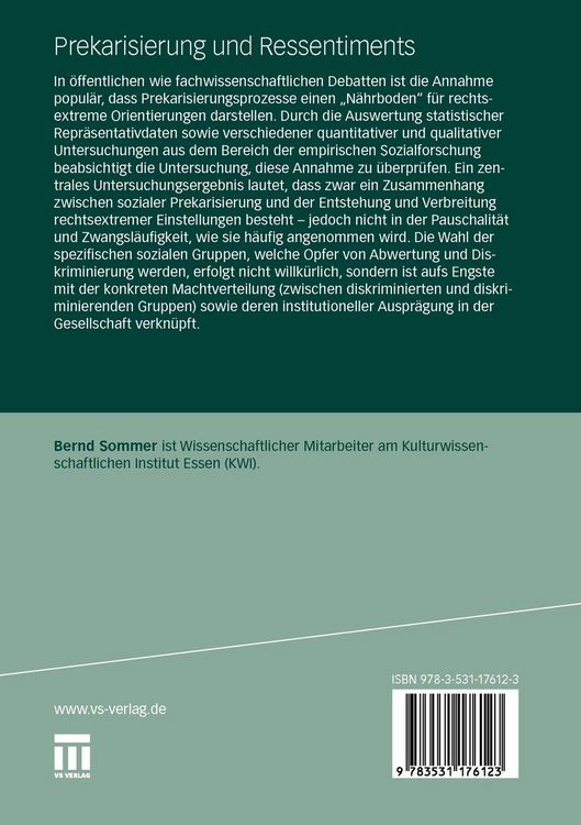 Produktbild: Prekarisierung und Ressentiments